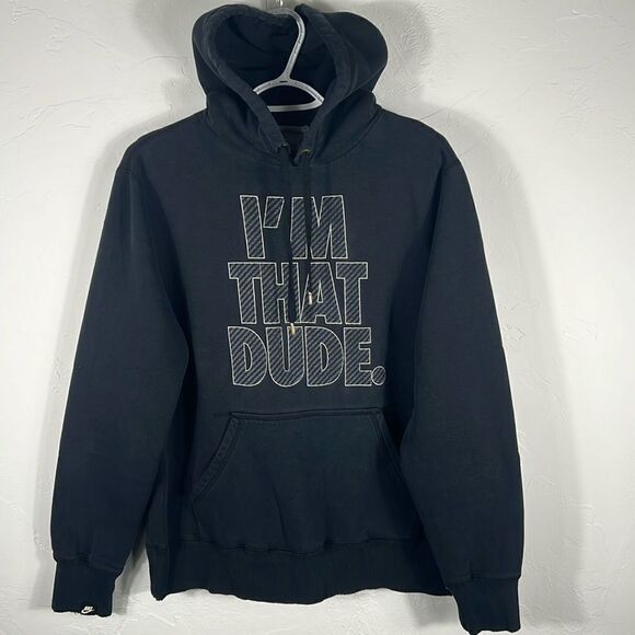 🔥 Vintage NIKE “I’M THAT DUDE” Quality Hoodie Sweatshirt - Sz L - EXCELLENT - Picture 1 of 8